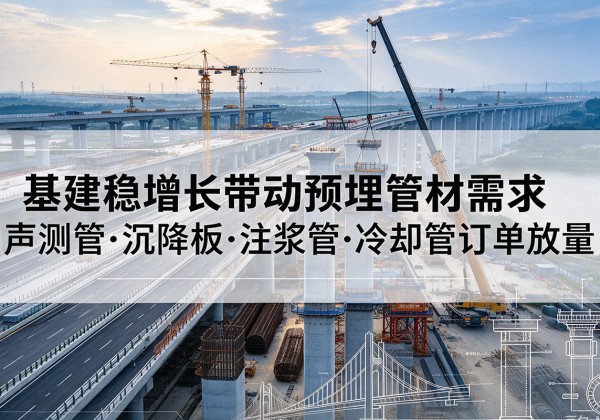 梁山基建稳增长带动预埋监测管材需求，声测管、沉降板、注浆管订单持续放量